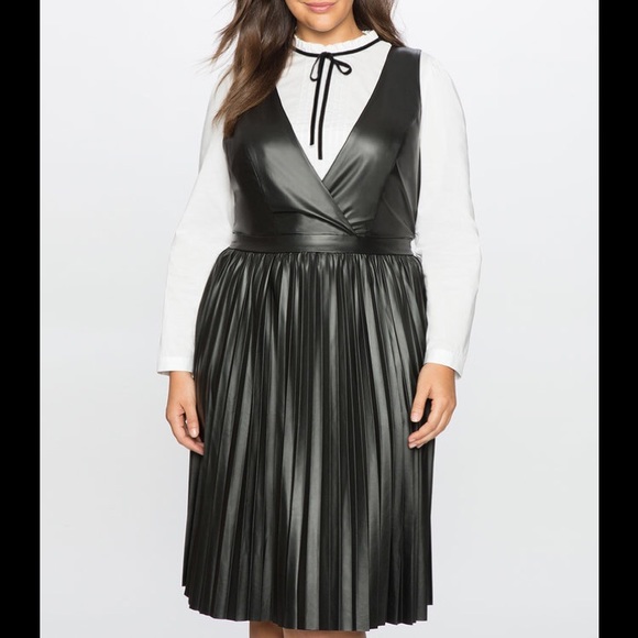eloquii faux leather dress
